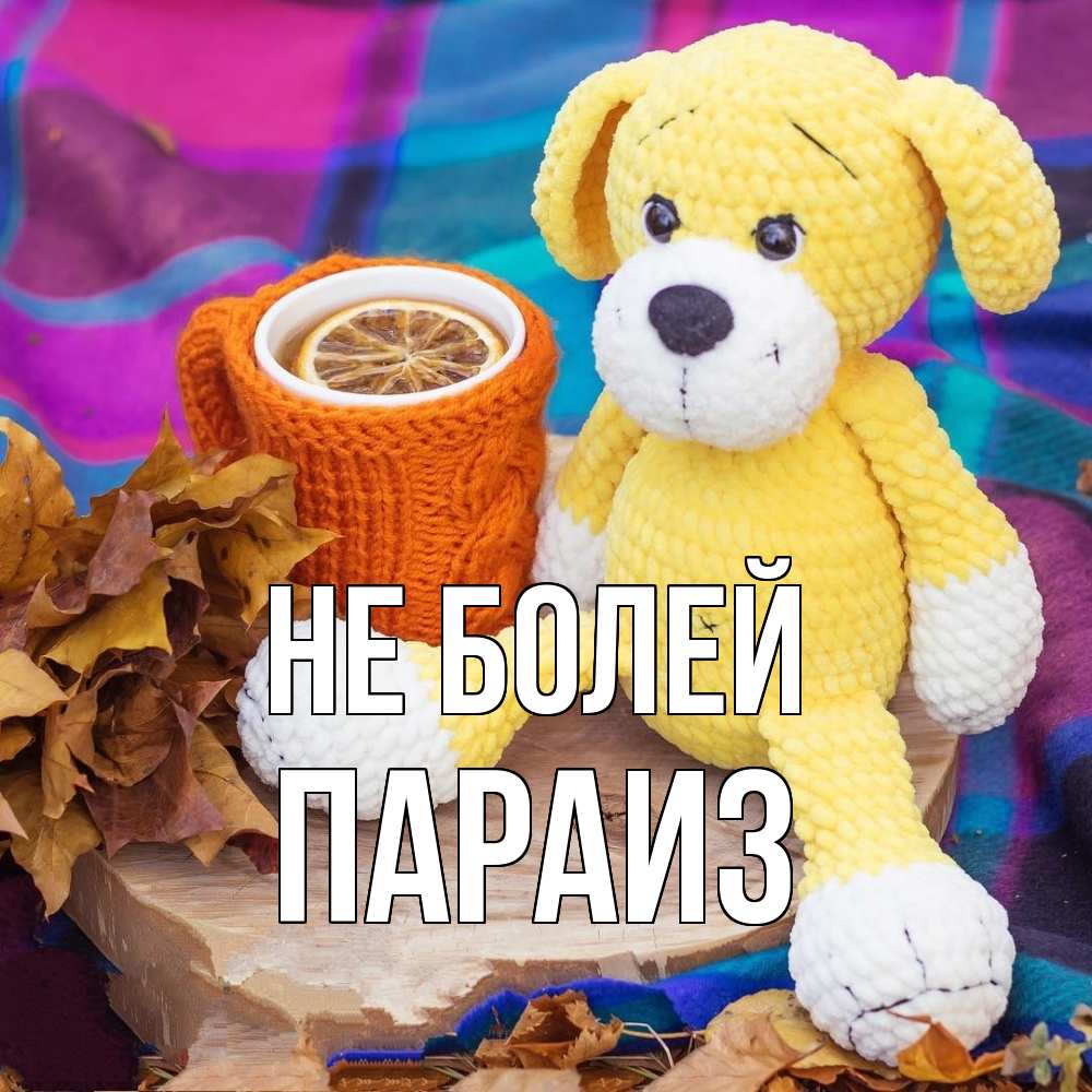 Открытка  с именем. Параиз, Не болей  