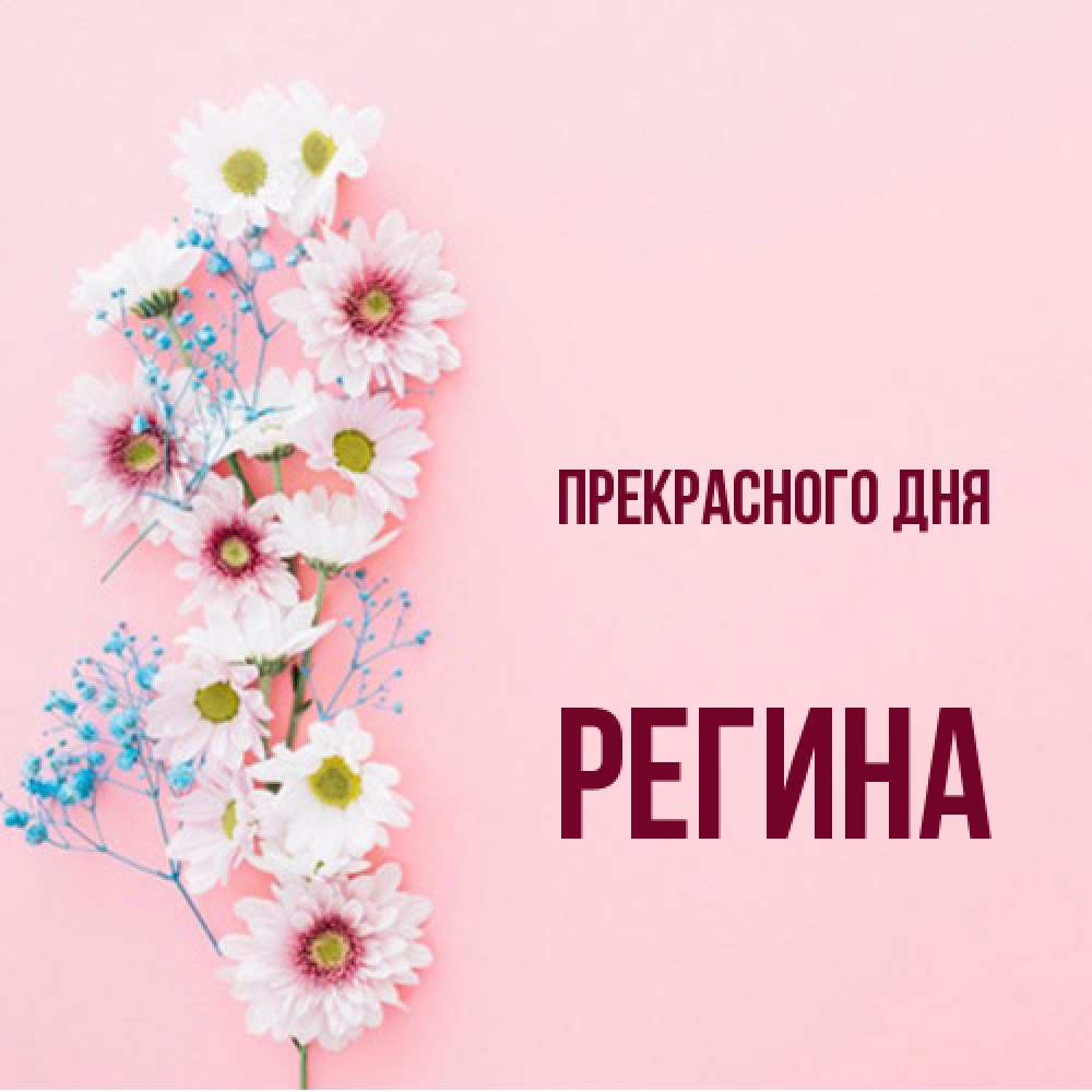 Открытка  с именем. Регина, Прекрасного дня  