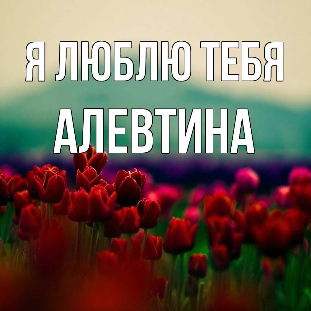 Открытка  с именем. Алевтина, Я люблю тебя  