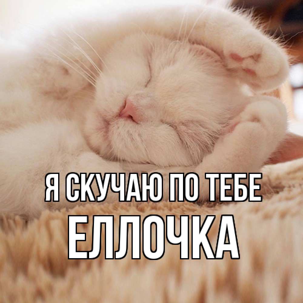 Открытка  с именем. Еллочка, Я скучаю по тебе  
