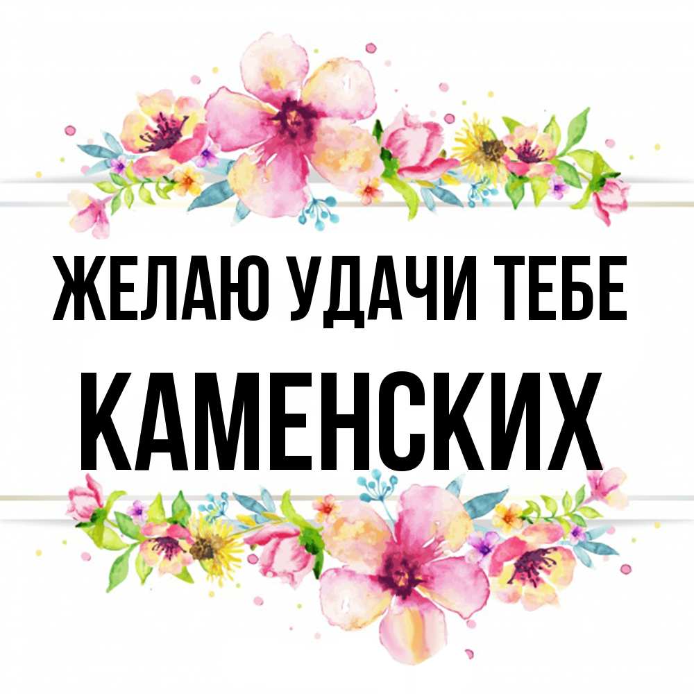 Открытка  с именем. Каменских, Желаю удачи тебе  