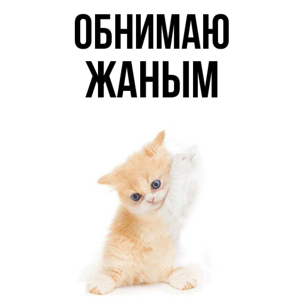 Открытка  с именем. Жаным, Обнимаю  