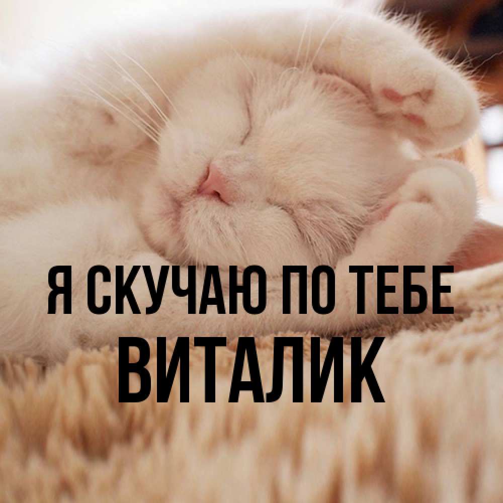 Открытка  с именем. Виталик, Я скучаю по тебе  