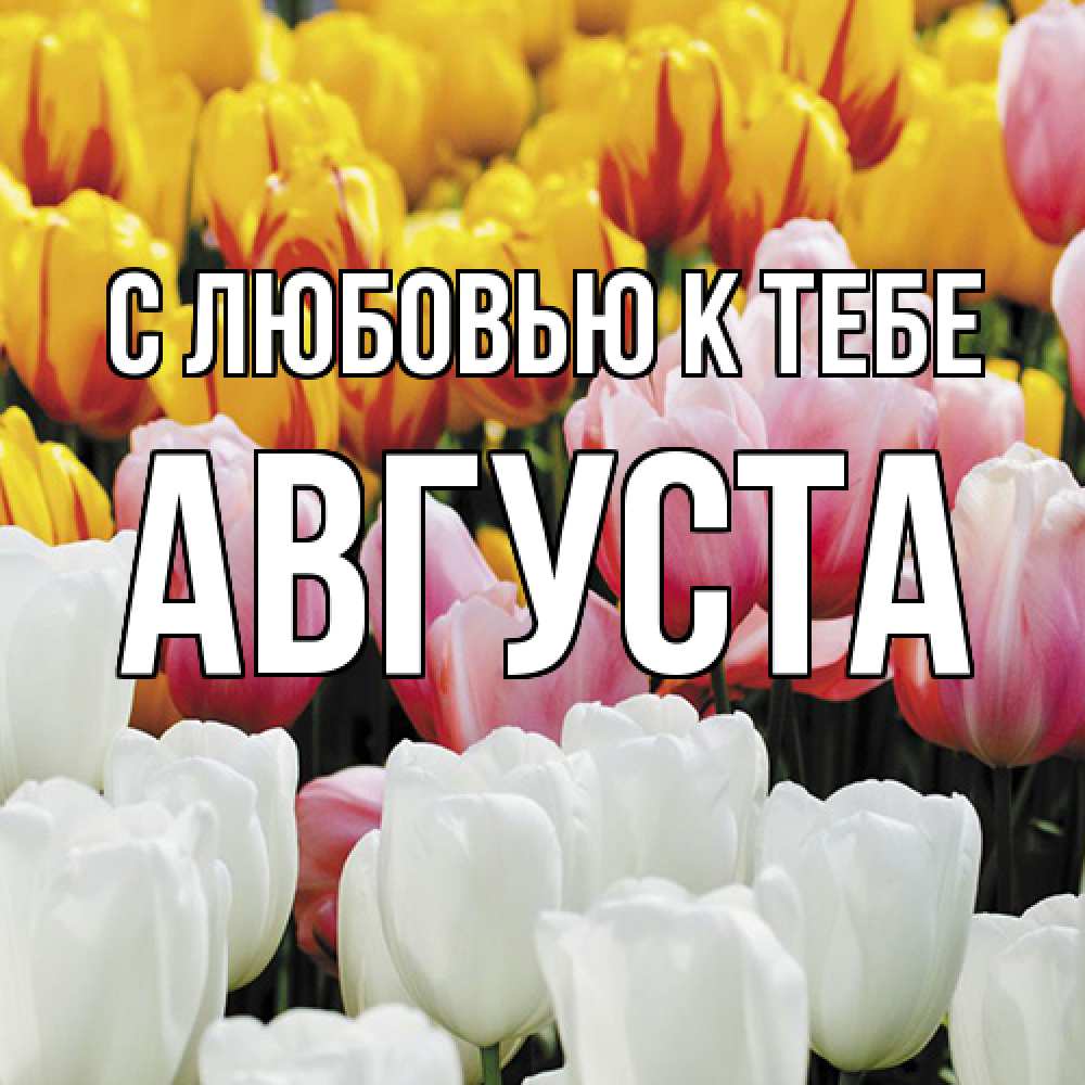 Открытка  с именем. Августа, С любовью к тебе  