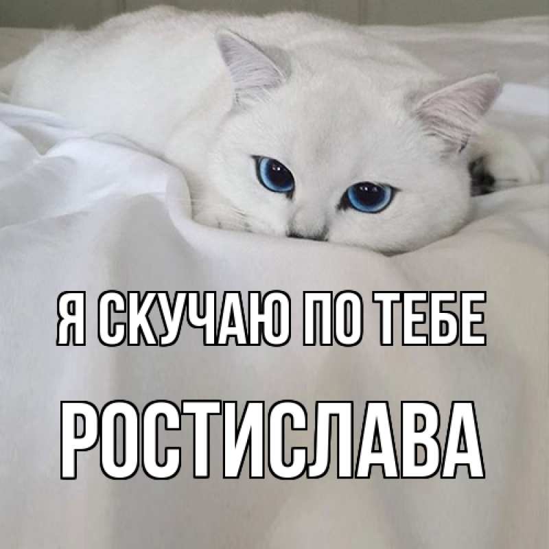 Открытка с именем, Ростислава, Я скучаю по тебе