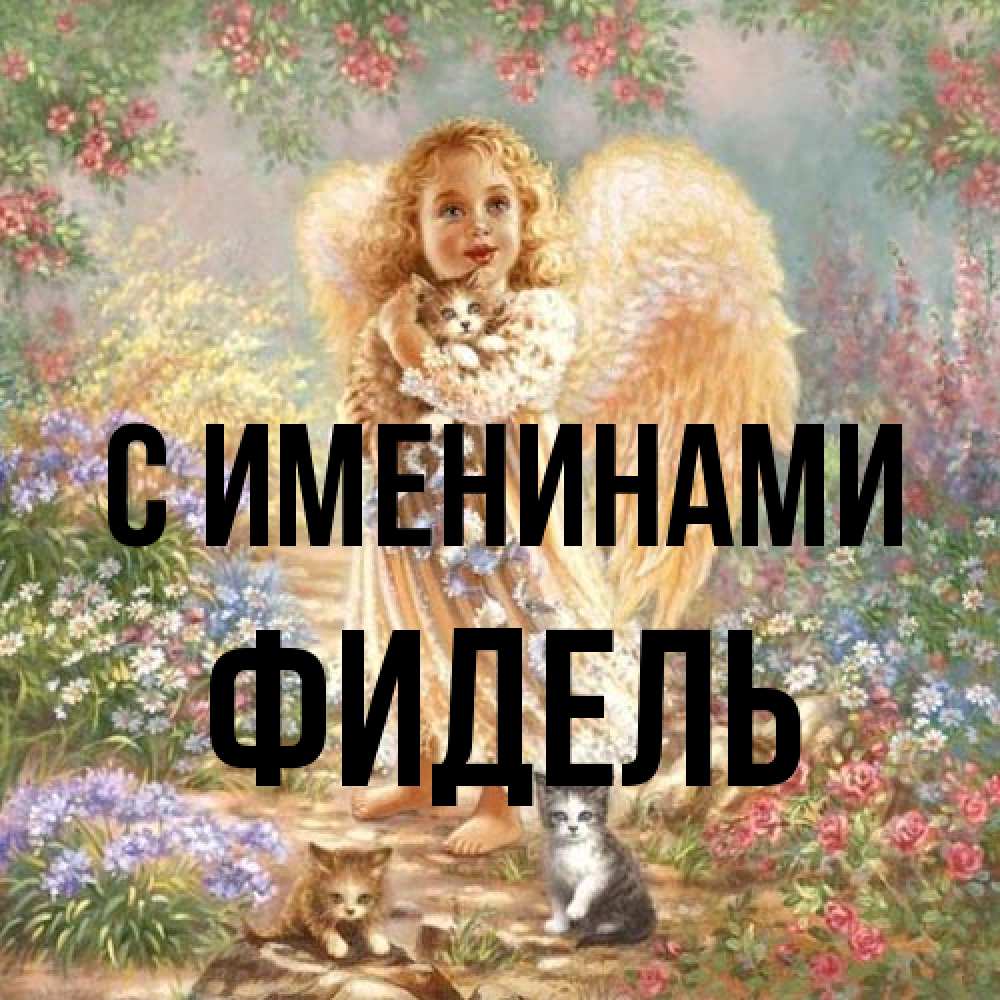 Открытка  с именем. Фидель, С именинами  