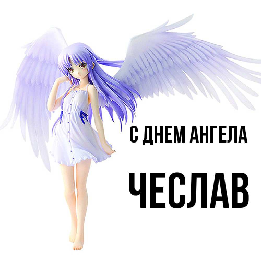 Открытка  с именем. Чеслав, С днем ангела  
