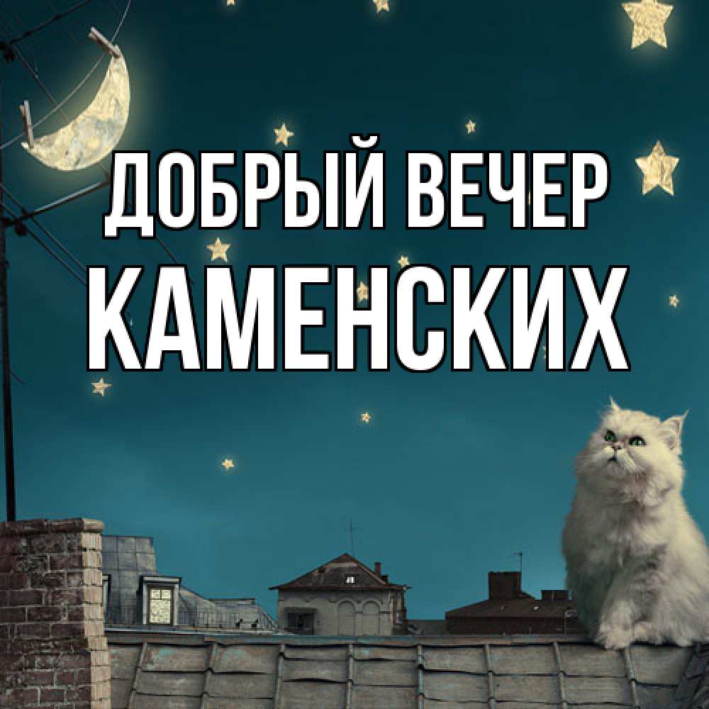 Открытка  с именем. Каменских, Добрый вечер  