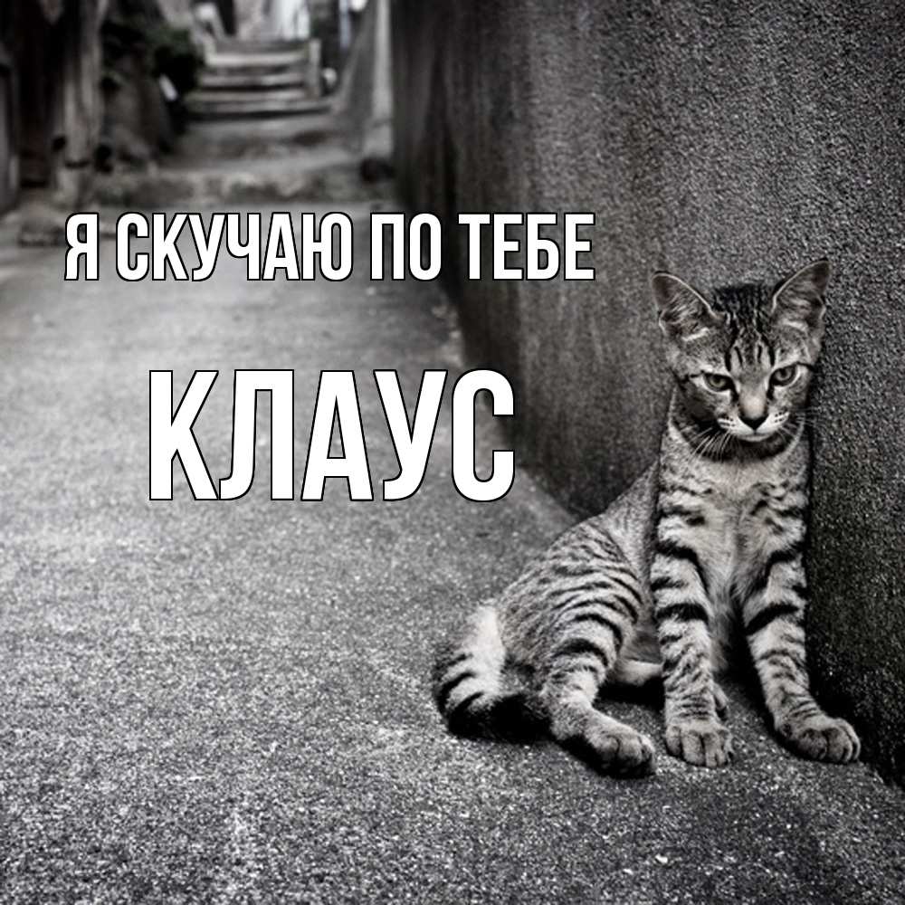 Открытка  с именем. Клаус, Я скучаю по тебе  