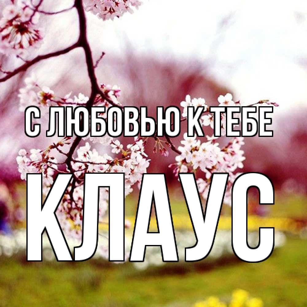 Открытка  с именем. Клаус, С любовью к тебе  