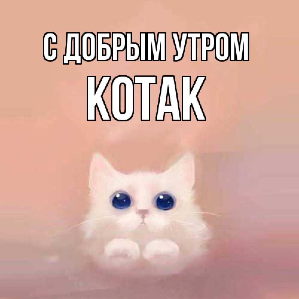 Открытка  с именем. КОТАК, С добрым утром  