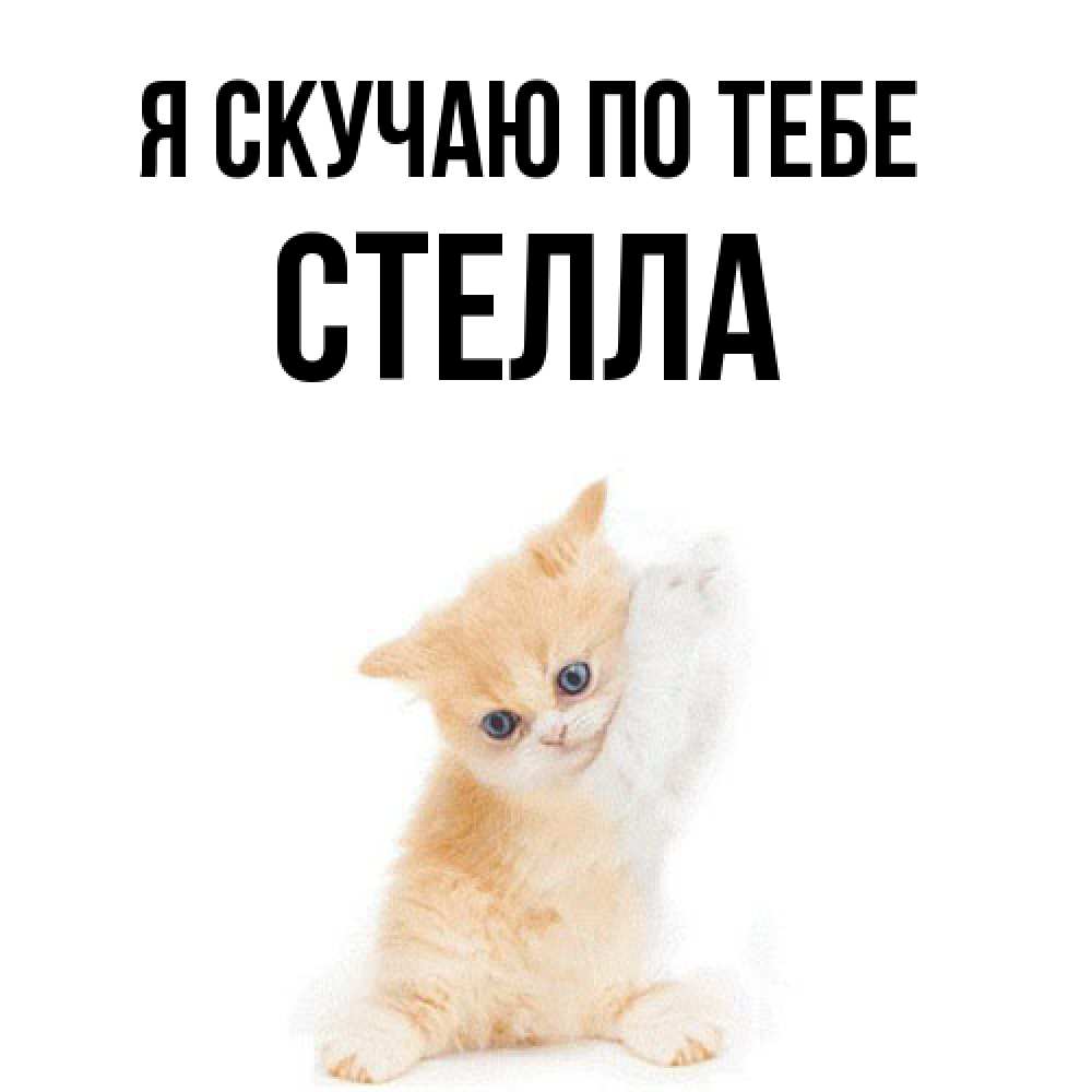 Открытка  с именем. Стелла, Я скучаю по тебе  