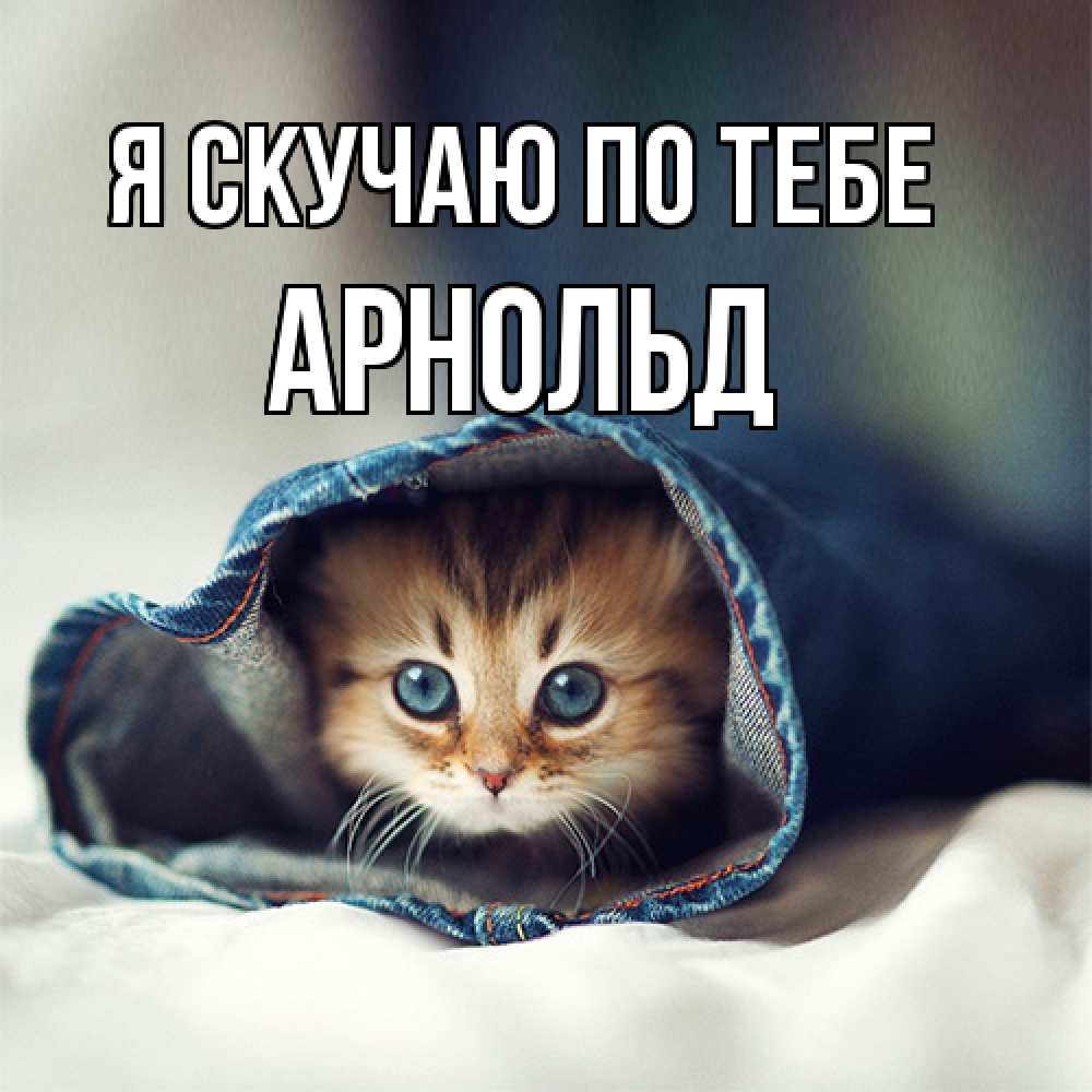 Открытка  с именем. Арнольд, Я скучаю по тебе  