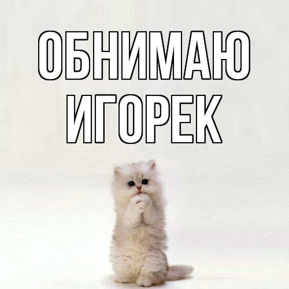 Открытка  с именем. Игорек, Обнимаю  