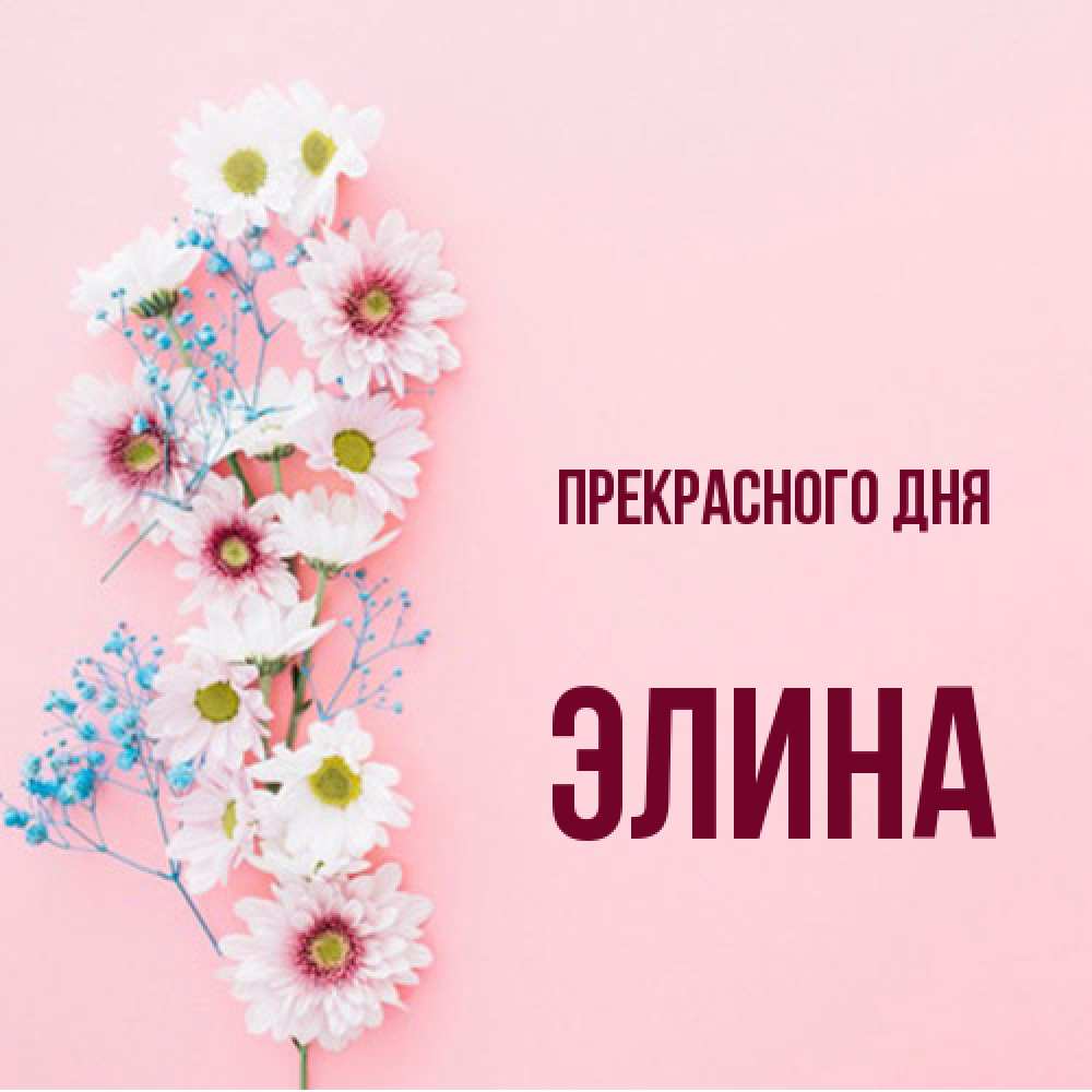 Открытка  с именем. Элина, Прекрасного дня  