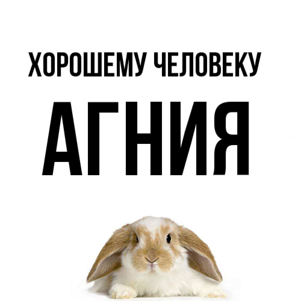 Открытка  с именем. Агния, Хорошему человеку  