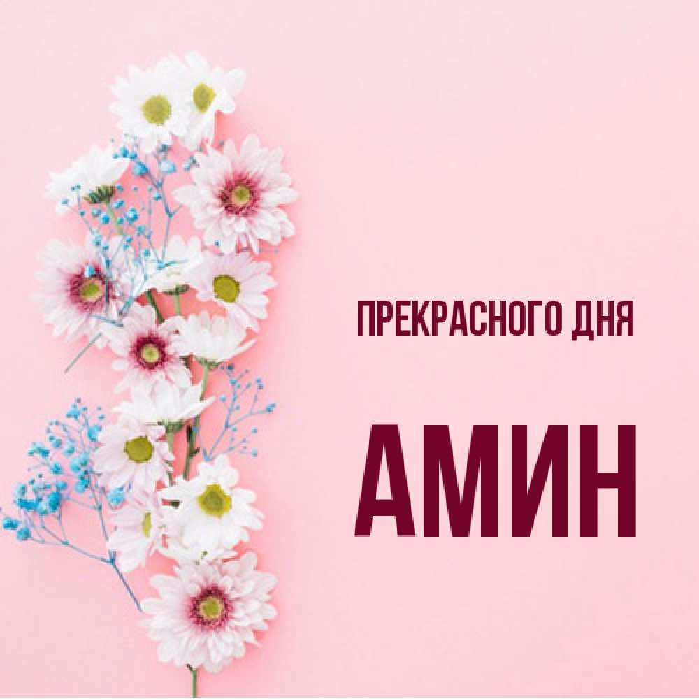 Открытка  с именем. Амин, Прекрасного дня  