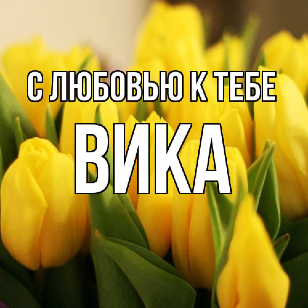 Открытка  с именем. Вика, С любовью к тебе  