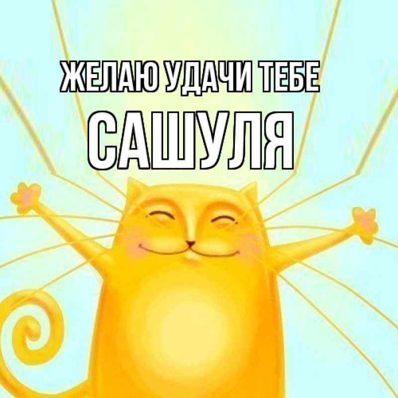 Картинка Желаю удачи тебе, Сашуля