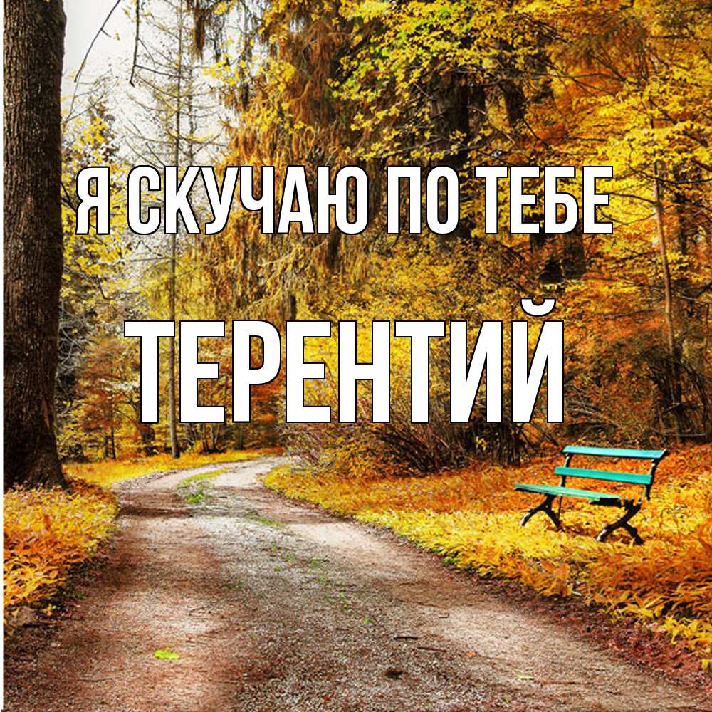 Открытка  с именем. Терентий, Я скучаю по тебе  