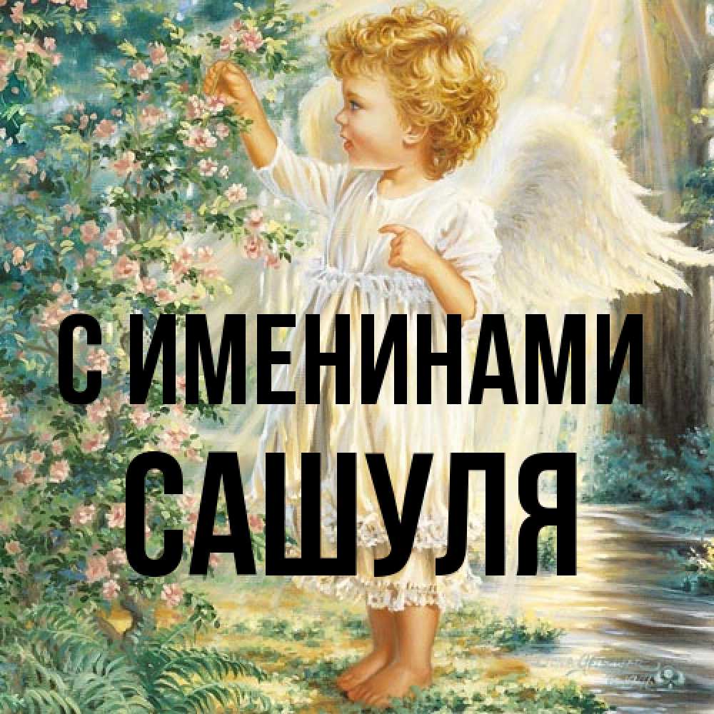 Открытка  с именем. Сашуля, С именинами  