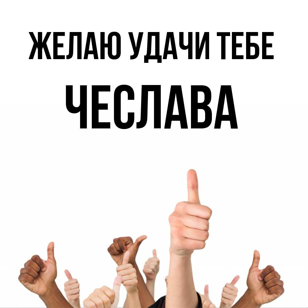 Открытка  с именем. Чеслава, Желаю удачи тебе  