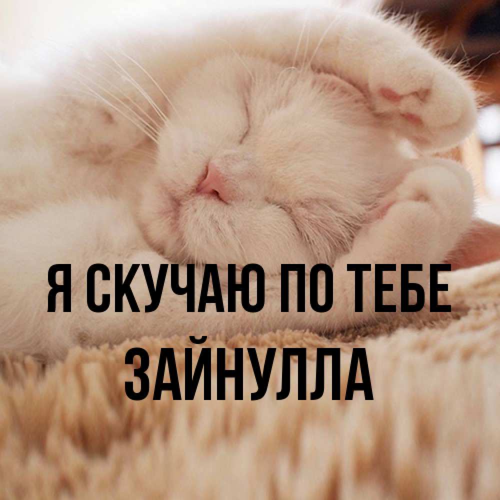 Открытка  с именем. Зайнулла, Я скучаю по тебе  