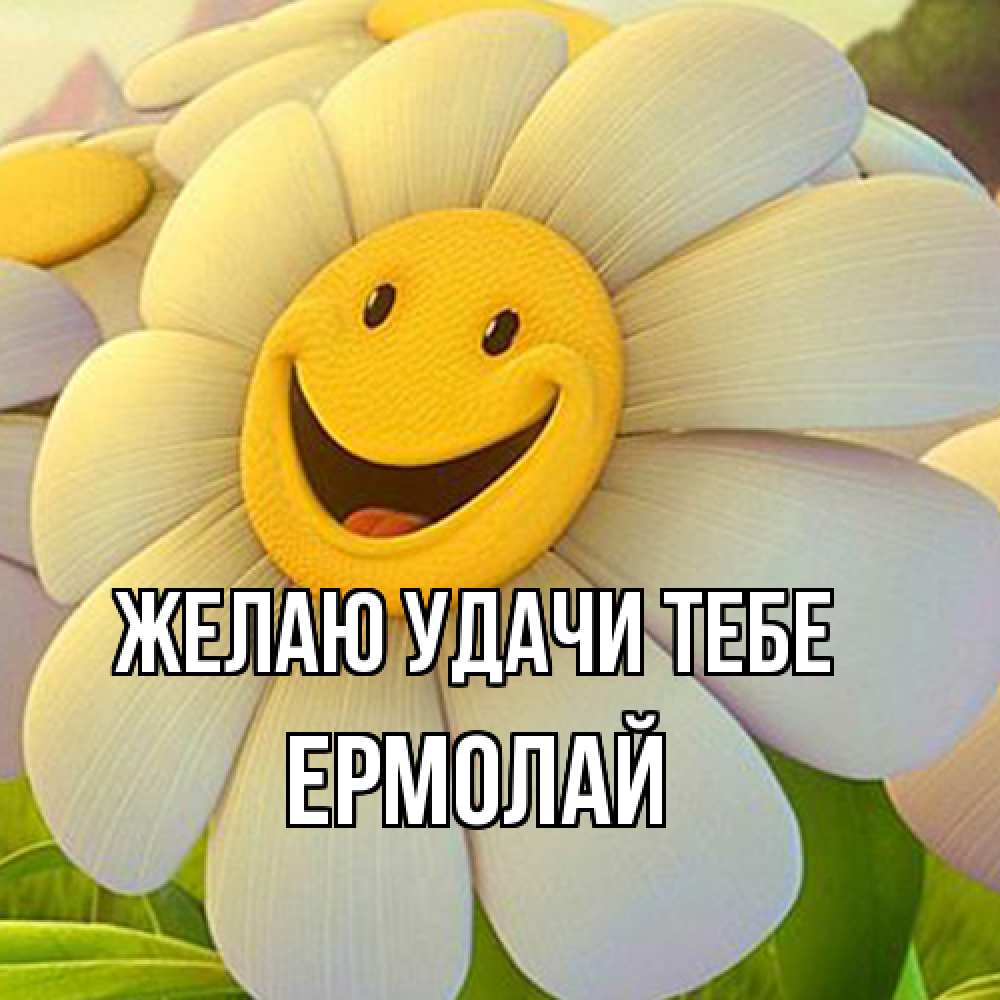 Открытка  с именем. Ермолай, Желаю удачи тебе  