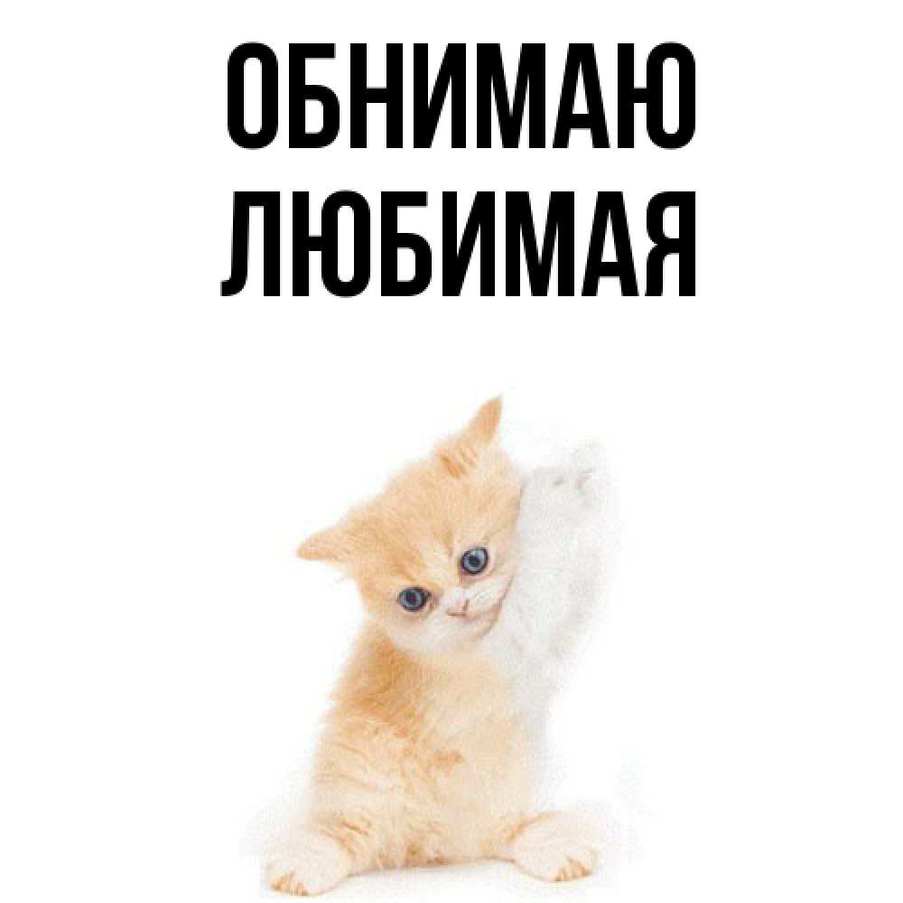 Открытка  с именем. Любимая, Обнимаю  