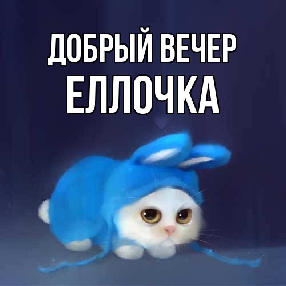 Открытка  с именем. Еллочка, Добрый вечер  