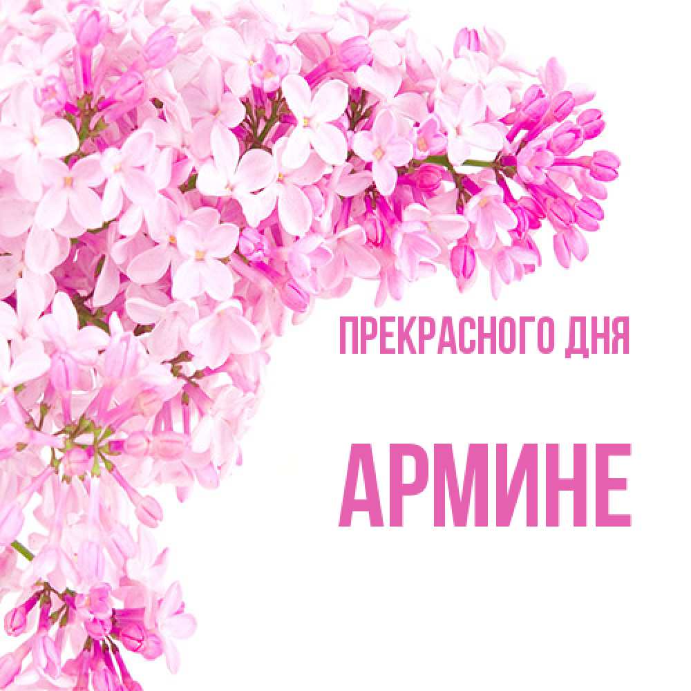 Открытка  с именем. Армине, Прекрасного дня  