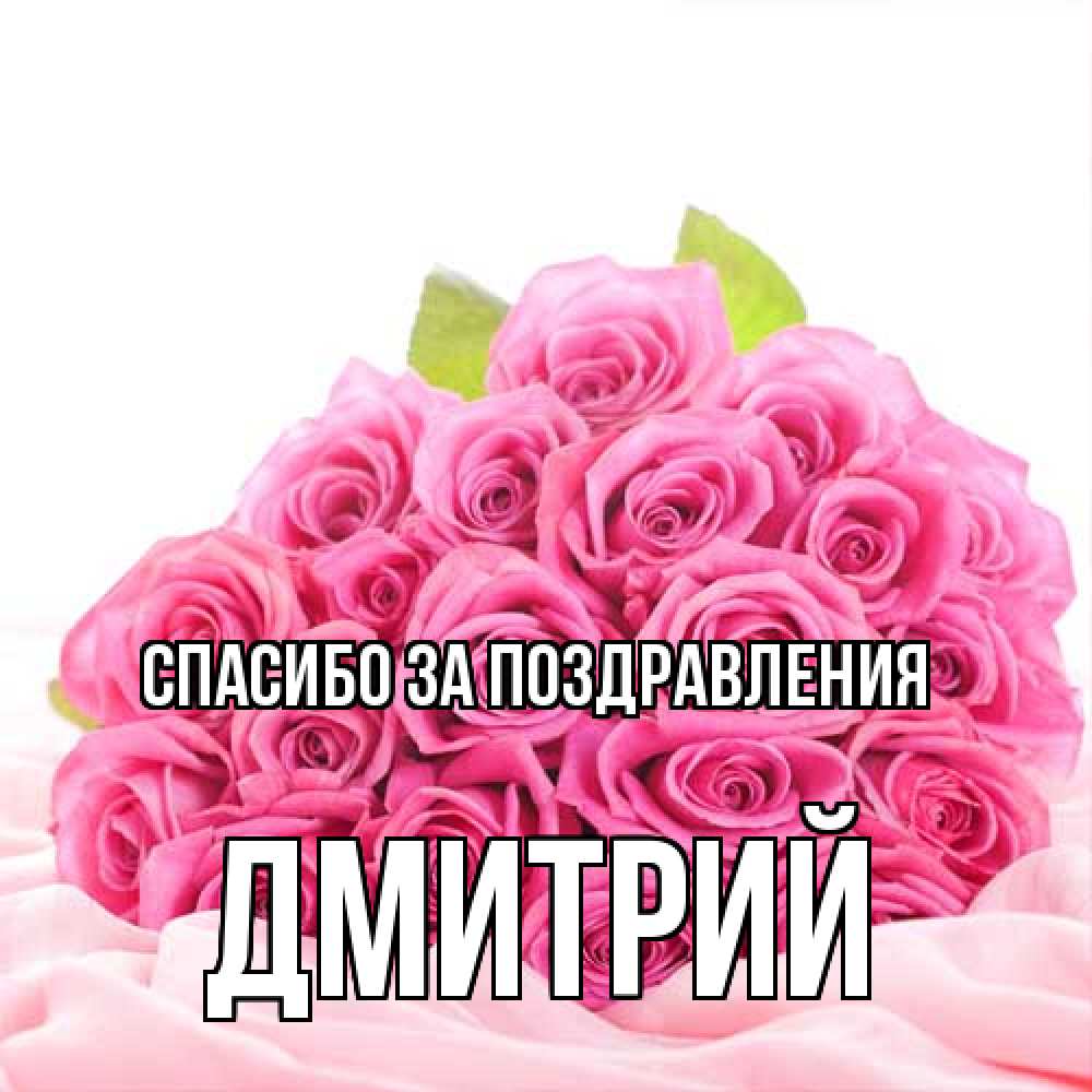 Открытка  с именем. Дмитрий, Спасибо за поздравления  
