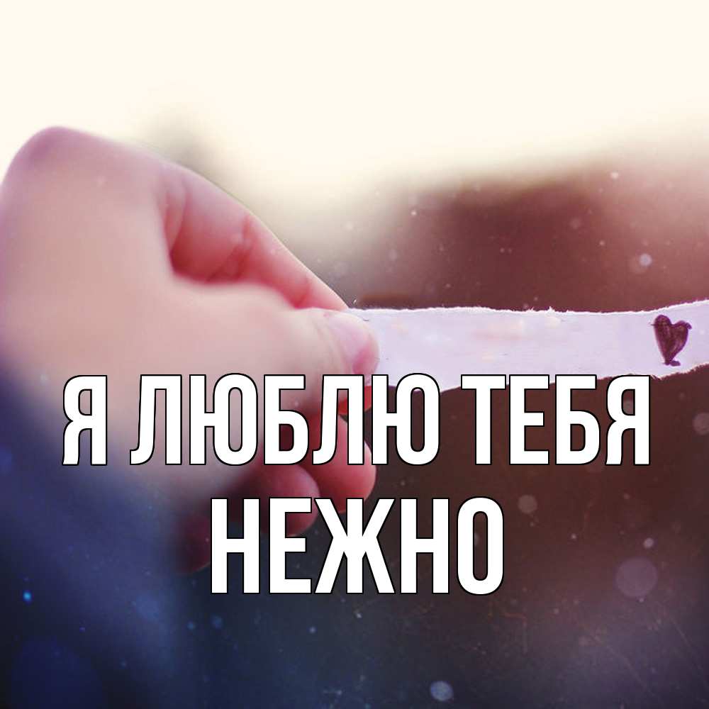 Открытка  с именем. Нежно, Я люблю тебя  