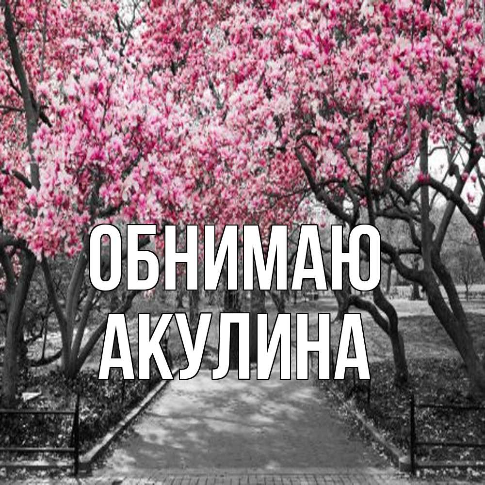 Открытка  с именем. Акулина, Обнимаю  