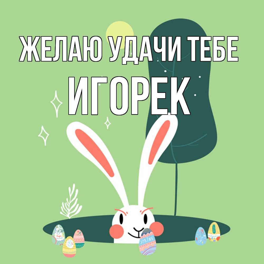 Открытка  с именем. Игорек, Желаю удачи тебе  