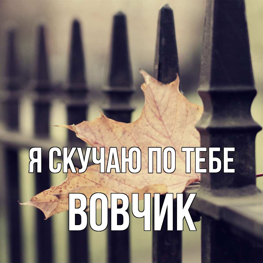 Открытка  с именем. вовчик, Я скучаю по тебе  