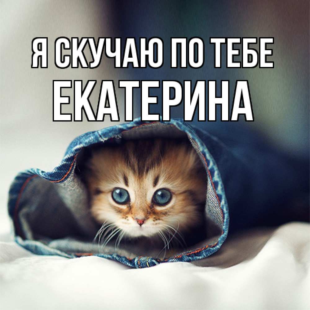 Открытка  с именем. Екатерина, Я скучаю по тебе  