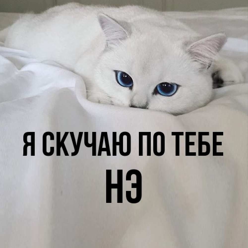 Открытка  с именем. Нэ, Я скучаю по тебе  