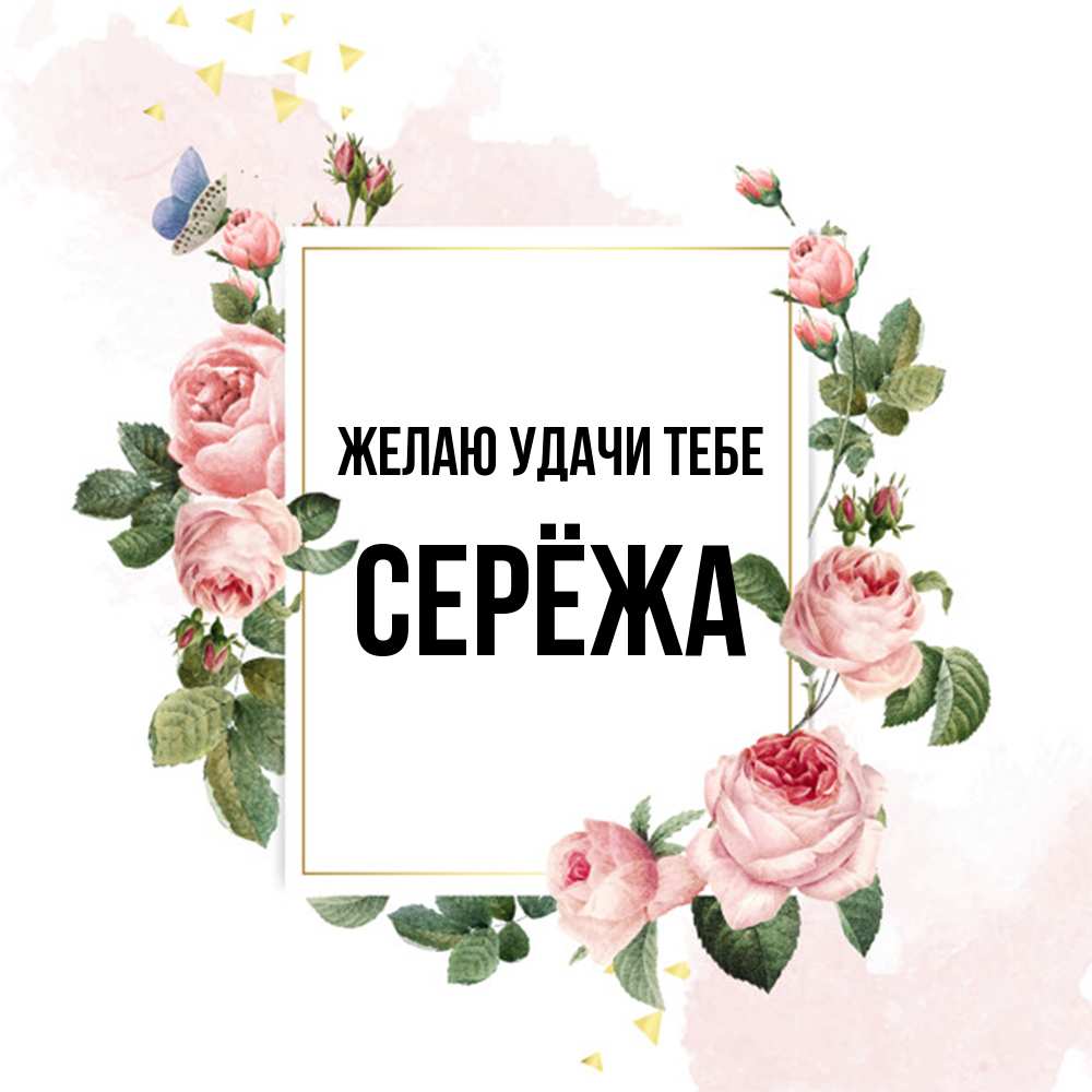Открытка  с именем. Серёжа, Желаю удачи тебе  