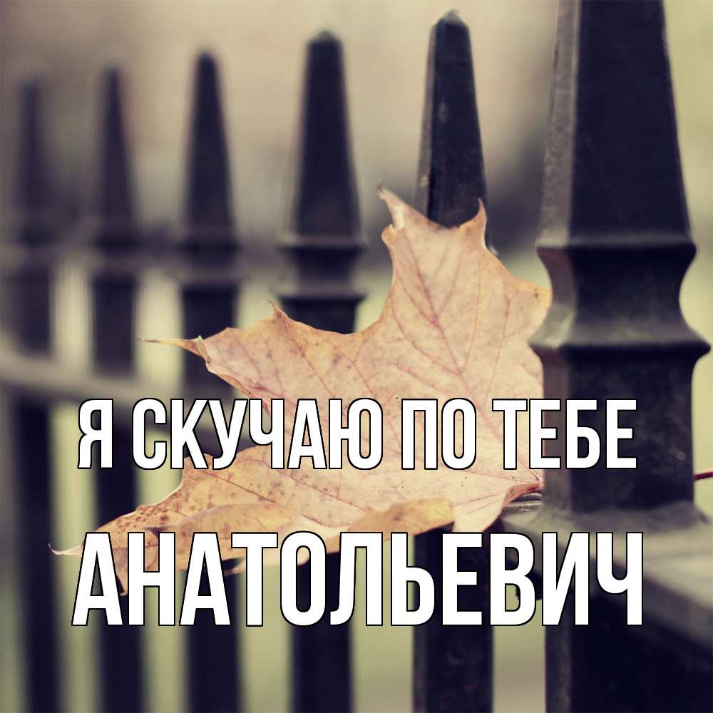 Открытка  с именем. Анатольевич, Я скучаю по тебе  