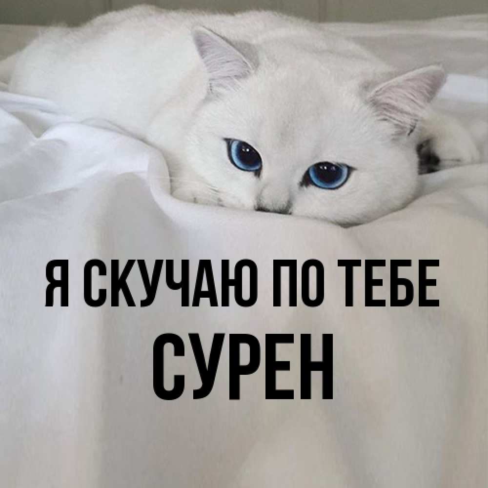 Открытка  с именем. Сурен, Я скучаю по тебе  