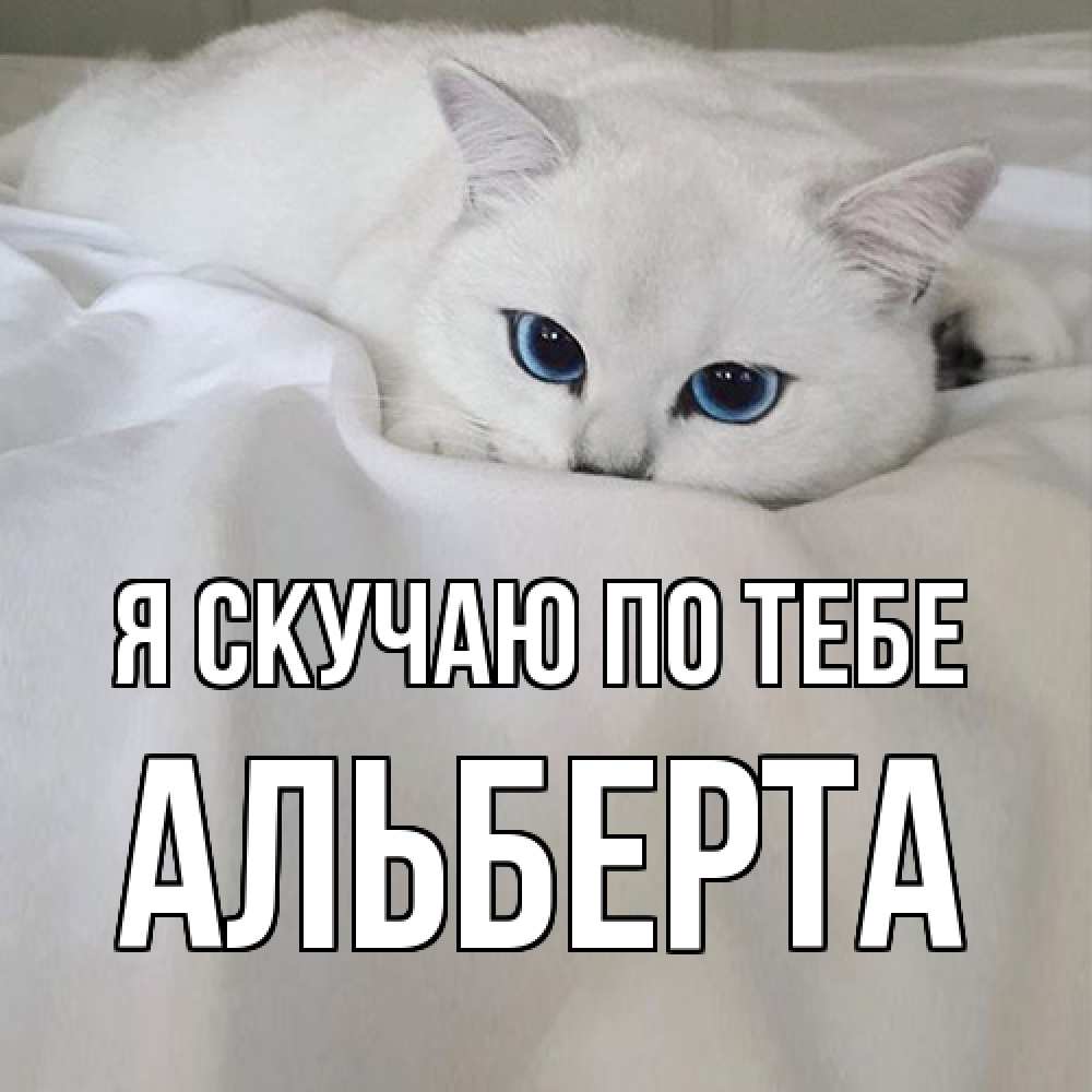 Открытка  с именем. Альберта, Я скучаю по тебе  