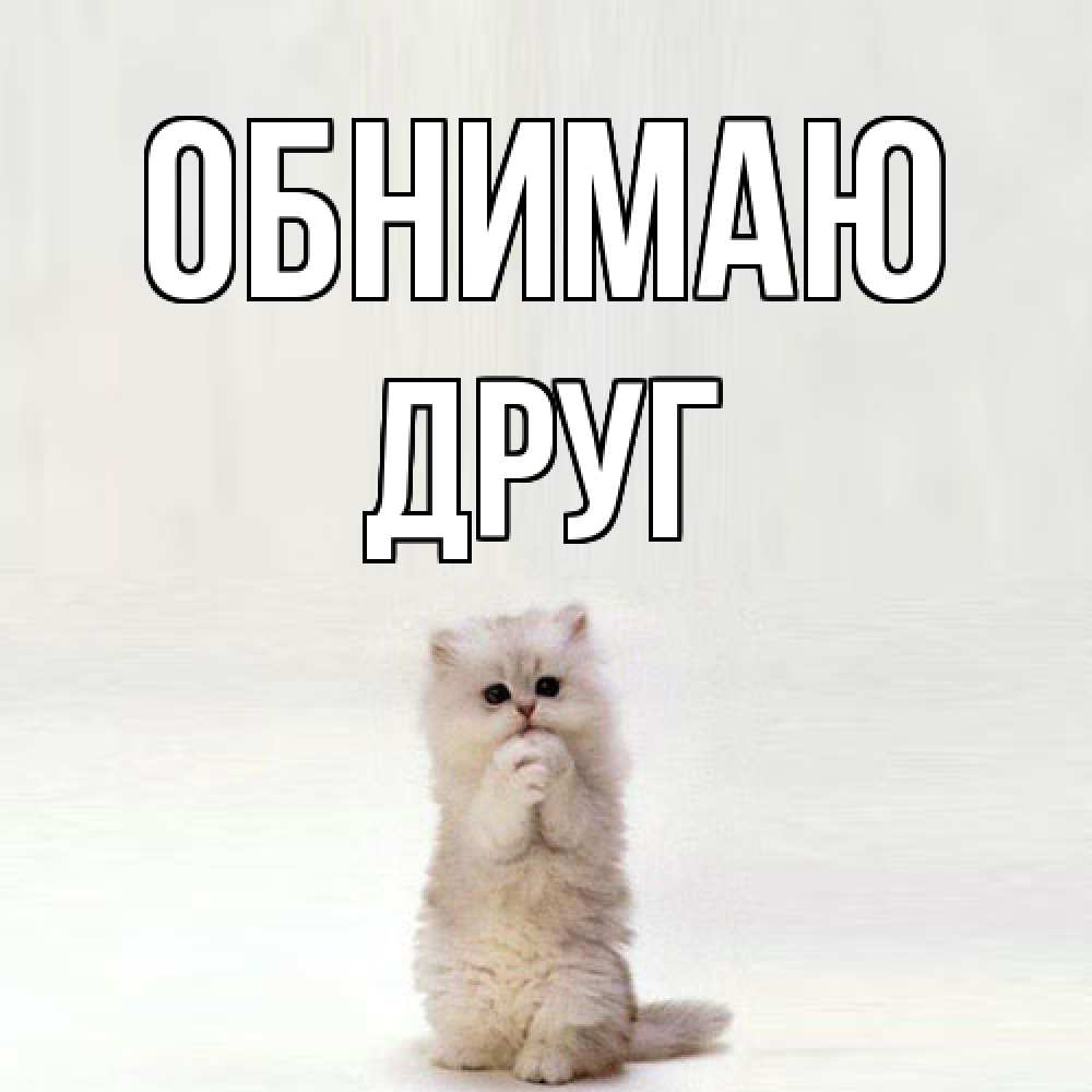 Открытка  с именем. ДРУГ, Обнимаю  
