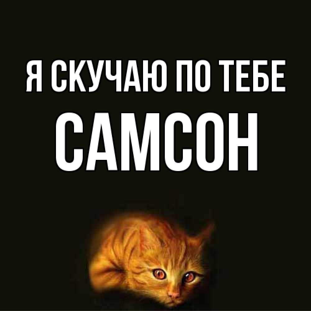 Открытка  с именем. Самсон, Я скучаю по тебе  