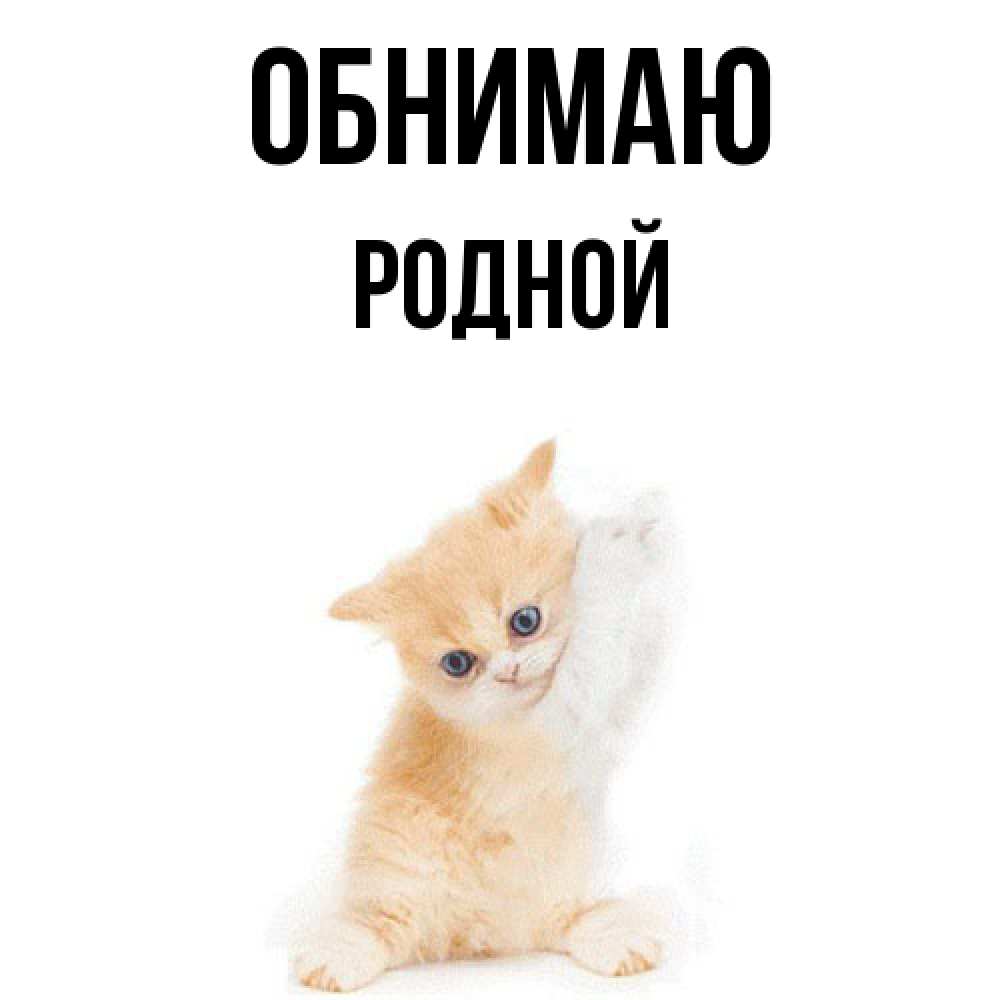 Открытка  с именем. родной, Обнимаю  