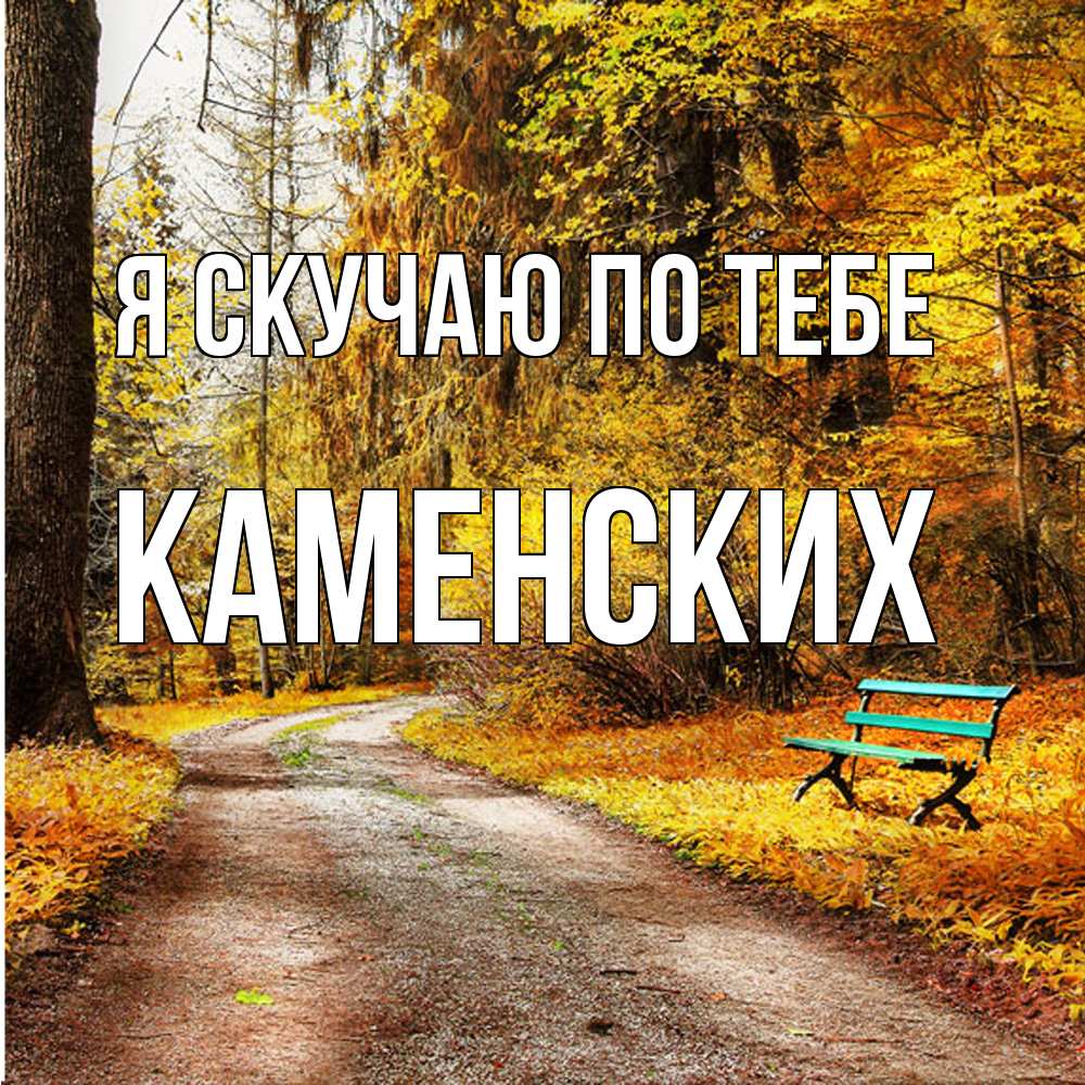 Открытка  с именем. Каменских, Я скучаю по тебе  