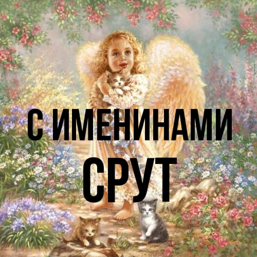 Открытка  с именем. срут, С именинами  