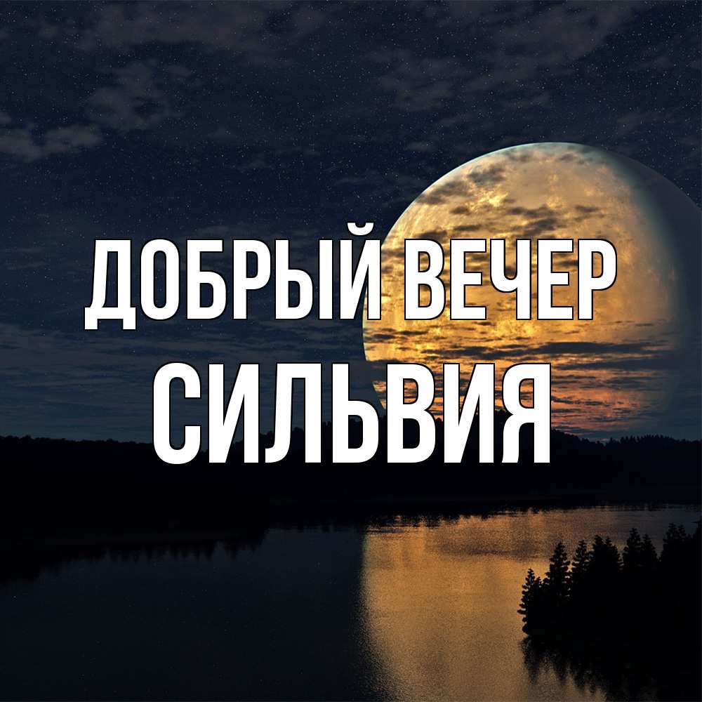 Открытка  с именем. Сильвия, Добрый вечер  