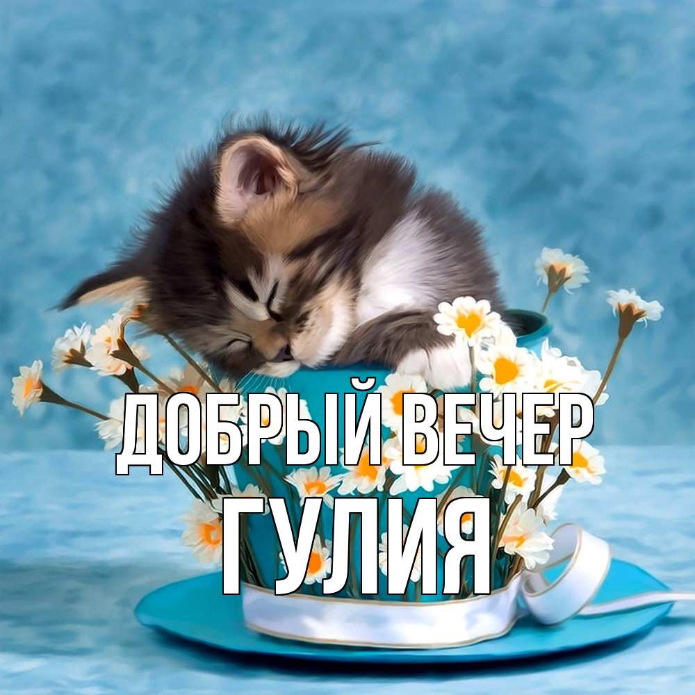 Открытка  с именем. Гулия, Добрый вечер  