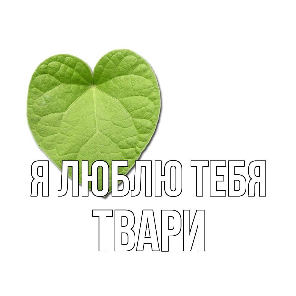Открытка  с именем. твари, Я люблю тебя  